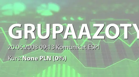 Grupa Azoty S.A.: Zakup akcji przez Ciech SA (2008-06-20)