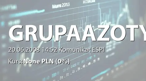 Grupa Azoty S.A.: Zakup akcji przez PGNiG SA (2008-06-20)