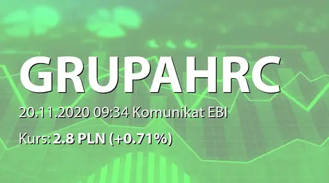 Grupa HRC S.A.: Piąte wezwanie do złożenia dokumentów akcji (2020-11-20)