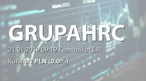 Grupa HRC S.A.: Terminy przekazywania raportĂłw w 2019 roku (2019-01-21)