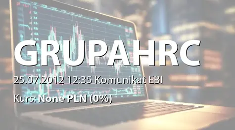 Grupa HRC S.A.: Zmiana statutu w związku z podjęciem przez zarząd uchwały o podwyższeniu kapitału zakładowego (2012-07-25)