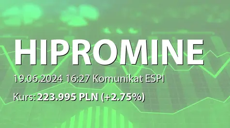 HiProMine S.A.: Treść uchwał podjętych podczas obrad Zwyczajnego Walnego Zgromadzenia w dniu 19 czerwca 2024 r. (2024-06-19)