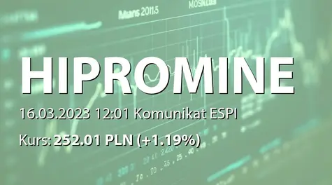 HiProMine S.A.: Zbycie akcji przez GPV I FIZ AN, nabycie akcji przez ACRX Investments Ltd. (2023-03-16)