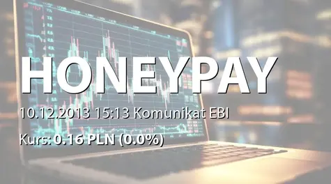 Honey Payment Group S.A.: Informacja dot. zakupu akcji spółki PGE Polska Grupa Energetyczna SA (2013-12-10)