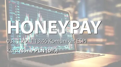 Honey Payment Group S.A.: Sprzedaż akcji przez Grzegorza Lorek (2011-11-03)