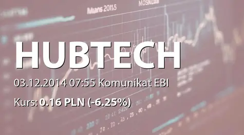 Hub.Tech S.A.: Brak kworum na WZA (2014-12-03)