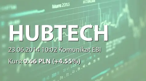 Hub.Tech S.A.: Przystąpienie do systemu EBI (2014-06-23)