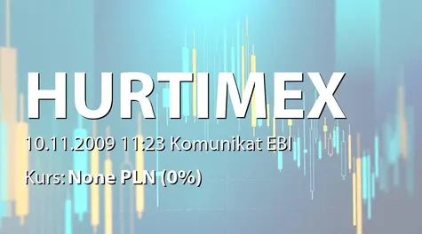 Hurtimex S.A.: Rozszerzenie sieci sprzedaĹźy poprzez otwarcie nowych sklepĂłw (2009-11-10)