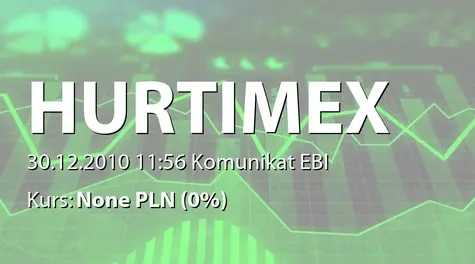 Hurtimex S.A.: Udzielenie zgody przez RN na sprzedaż nieruchomości - 2 mln zł (2010-12-30)