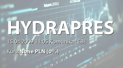 Hydrapres S.A.: Raport miesiÄczny za marzec 2009 (2009-04-15)