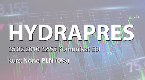 Hydrapres S.A.: WZA - zwołanie obrad: zmiany statutu, obniżenie kapitału, pokrycie straty, emisja akcji serii J (2010-02-26)