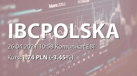 IBC Polska F&P S.A.: Zmiana terminu publikacji SA-Q1 2021 (2021-04-26)