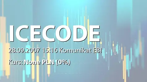 ICE CODE GAMES S.A.: Rejestracja podwyĹźszenia kapitału zakładowego SpĂłłki w drodze emisji akcji serii B (2007-09-28)