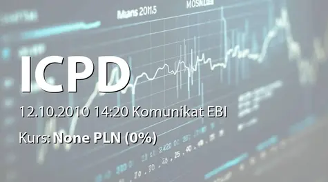 Intercapital Property Development ADSIC: Registration of financial instruments in KDPW (2010-10-12)