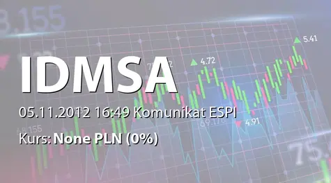 IDM S.A.: Informacja o akcjach w posiadaniu Grzegorza Leszczyńskiego (2012-11-05)