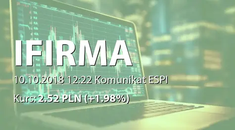 IFIRMA S.A.: Nabycie akcji przez Wiceprezesa Zarządu (2018-10-10)