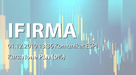 IFIRMA S.A.: Wartość umów z Grupą kapitałową Siemens - 375 tys. zł (2010-12-01)