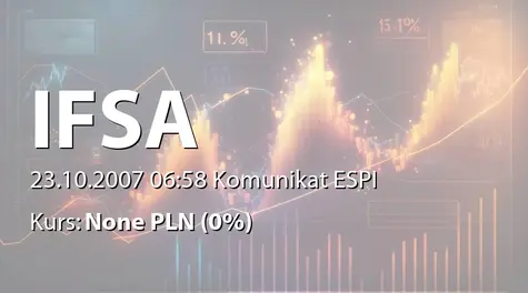 Investment Friends SE: Przychody ze sprzedaży za okres I-IX 2007 r. (2007-10-23)
