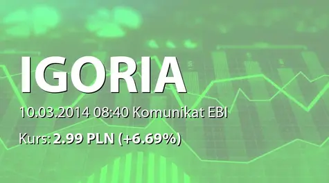 Igoria Trade S.A.: Rozpoczęcie działalności w Norwegii  (2014-03-10)