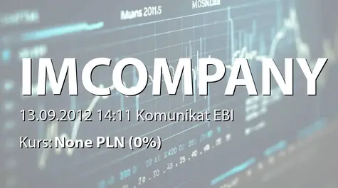 IMC S.A.: Raport za I semestr 2012 Impomed Centrum SA (2012-09-13)