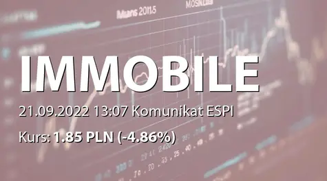 Grupa Kapitałowa IMMOBILE S.A.: NWZ (12:00) - projekty uchwał: połączenie z Makrum Development sp. z o.o. (2022-09-21)