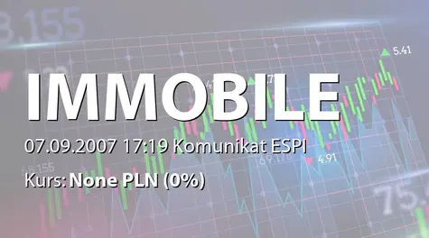 Grupa Kapitałowa IMMOBILE S.A.: Umowa przedwstępna na zakup udziałów w Poltrampservice sp. z o.o. - 7,5 mln zł (2007-09-07)