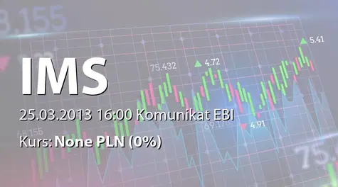 IMS S.A.: Umowa z z dużym domem mediowym dot. usług reklamowych - 250 tys. zł (2013-03-25)