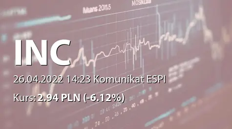 INC S.A.: NWZ - podjęte uchwały: emisja akcji serii F, zmiany w RN (2022-04-26)