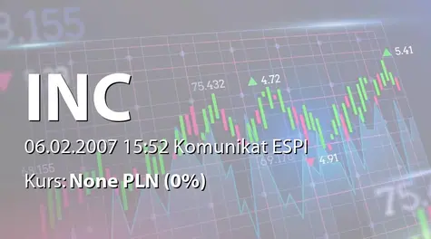 INC S.A.: Umowa dot. zakup 51% udziałów IPO Doradztwo Strategiczne sp. z o.o. (2007-02-06)