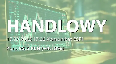 Bank Handlowy w Warszawie S.A.: Indywidualne zalecenie KNF ws. spełnienia kryteriów do wypłaty dywidendy za rok 2022, rekomendacja Zarządu ws. wypłaty dywidendy - 9 PLN (2023-03-17)