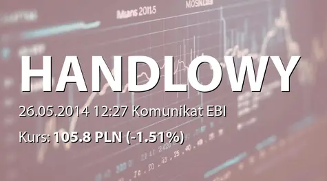 Bank Handlowy w Warszawie S.A.: Informacja ws. niestosowania zasady dobrych praktyk (2014-05-26)