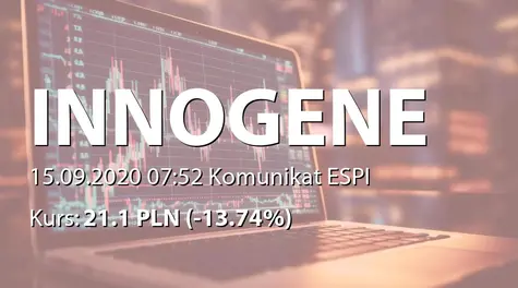 Inno-Gene S.A.: Umowa spółki zależnej o współpracy dotyczącą wspólnych badań nad szczepionką i lekiem na COVID-19 (2020-09-15)