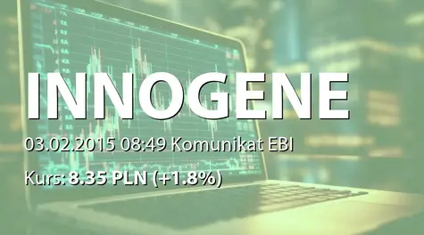 Inno-Gene S.A.: Uzyskanie środków finansowych na kontynuację projektu POIG (2015-02-03)