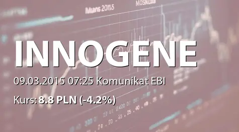 Inno-Gene S.A.: Uzyskanie środków finansowych przez spółki zależne na kontynuację projektu POIG (2015-03-09)