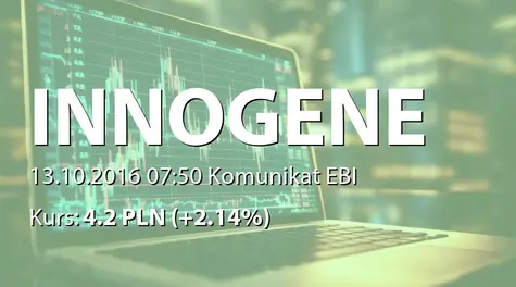 Inno-Gene S.A.: ZakoĹczenie subskrypcji i przydział obligacji serii A (2016-10-13)