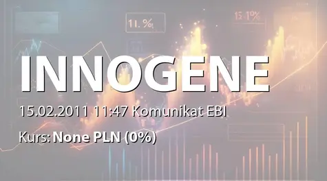 Inno-Gene S.A.: Zatwierdzenie wniosku o dofinansowanie w ramach POIG złożonego przez Centrum Badań DNA Sp. z o.o.  (2011-02-15)