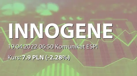 Inno-Gene S.A.: Zgłoszenie do Urzędu Rejestracji Wyrobów Leczniczych, Wyrobów Medycznych i Produktów Biobójczych produktów własnych spółki zależnej (2022-04-19)