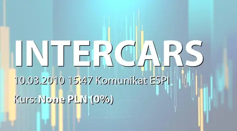 Inter Cars S.A.: Informacja o miesięcznych przychodach ze sprzedaży w m-cu lutym 2010 r. (2010-03-10)