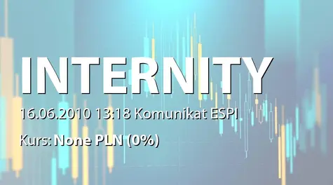 Internity S.A.: Wypłata dywidendy - 0,40 zł (2010-06-16)