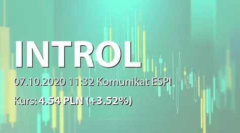 INTROL S.A.: NWZ - podjęte uchwały: 0,38 PLN dywidendy z kapitału rezerwowego (2020-10-07)