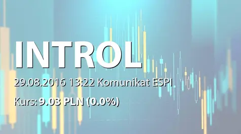 INTROL S.A.: Zamówienia do umowy dystrybucyjnej RAControls sp. z o. o. z Rockwell Automation (2016-08-29)