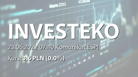 Investeko S.A.: Pozytywna ocena wniosku o dofinansowanie projektu - korekta (2022-06-23)