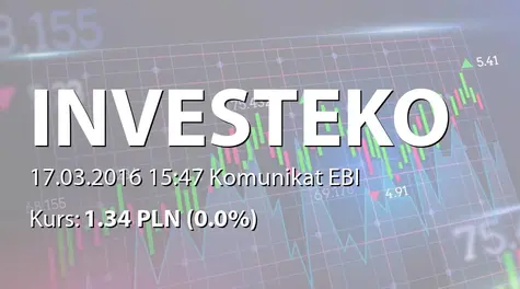 Investeko S.A.: Rejestracja w KRS podwyższenia kapitału  (2016-03-17)