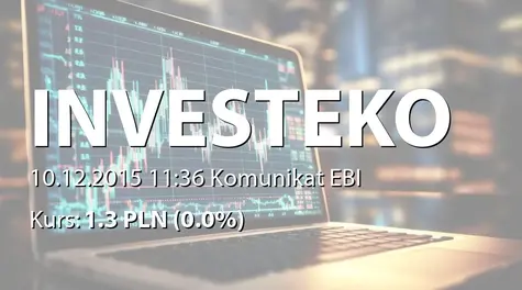 Investeko S.A.: Rezygnacja członka Zarządu (2015-12-10)