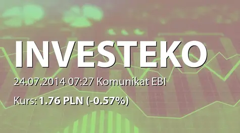 Investeko S.A.: Uzyskanie dostępu do systemu EBI (2014-07-24)