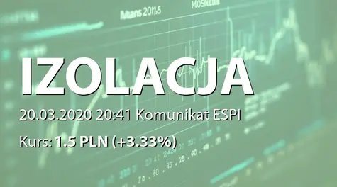 IZOLACJA-JAROCIN S.A.: Wpływ stanu zagożenia epidemicznego koronowirusa SARS-CoV-2 na działalność operacyjną i finansową (2020-03-20)