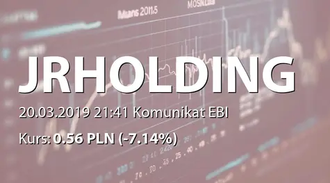 JR HOLDING Alternatywna Spółka Inwestycyjna S.A.: Raport za luty 2019 (2019-03-20)