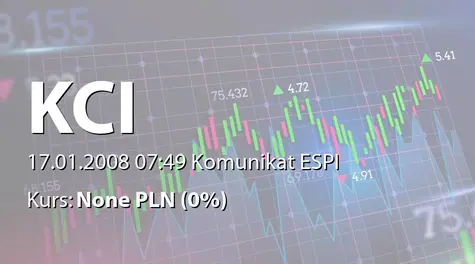 KCI S.A.: Skonsolidowane przychody ze sprzedaży za 2007 r. (2008-01-17)