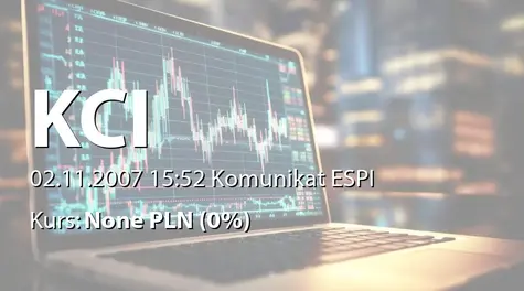 KCI S.A.: Zatwierdzenie aneksu nr 7 do prospektu emisyjnego akcji serii E (2007-11-02)