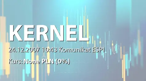 Kernel Holding S.A.: Zakup udziałów Prikolotnoje przez Kernel Trade sp. o.o. - 2 mln EUR (2007-12-24)